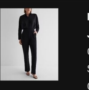 Pitch Black Long Sleeve Portofino Shirt Jumpsuit
